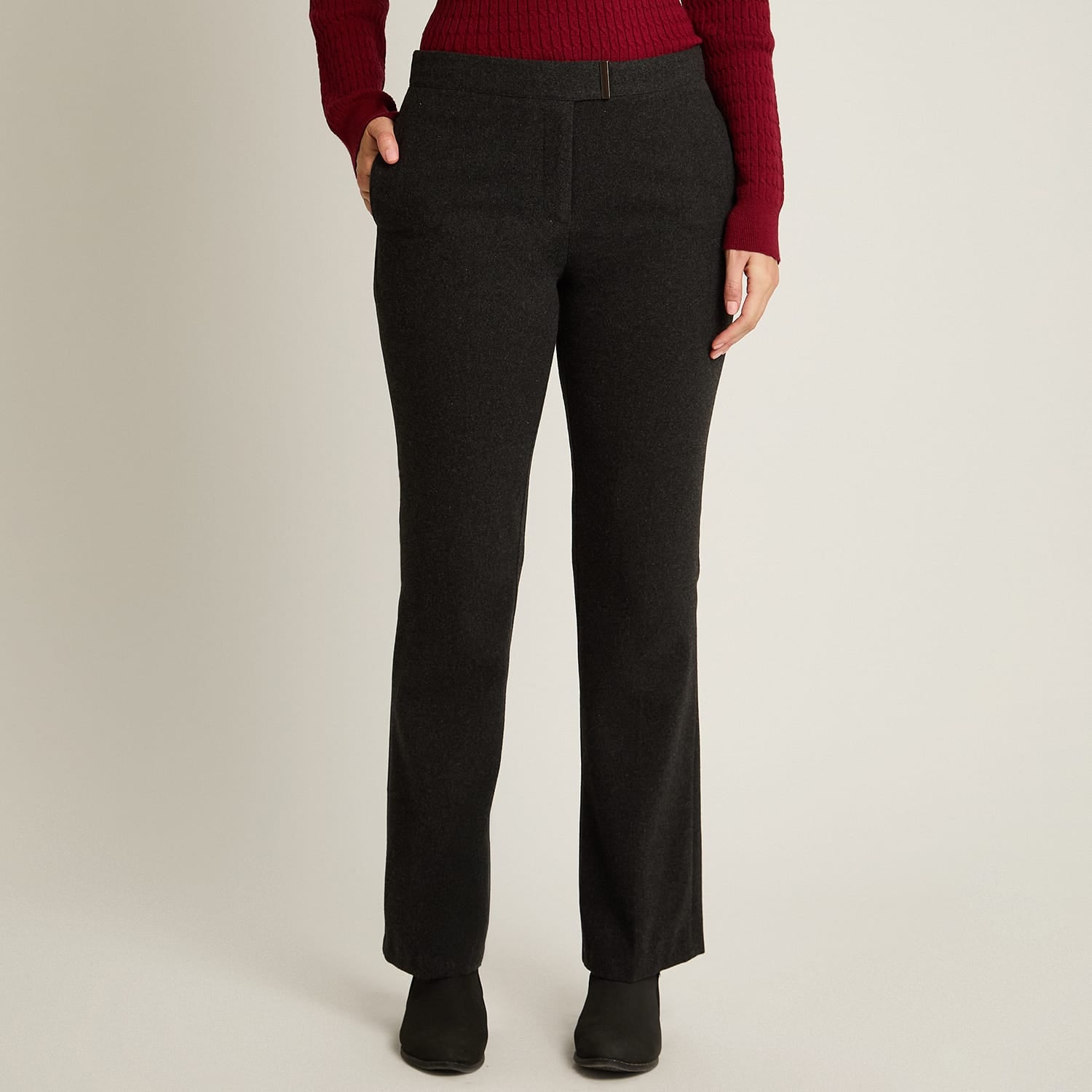 Pantalon Formal Marengo Elasticidad Nula Sin Forro Calce Normal Tela Plano